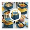 2Ter Blue Lunch Box wth Handle and Cutlery  Leakproof Bento Box for Offce and School  BPAFree Tffn