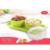 Multpurpose Servng Set (4 Bowl wth Ld and Tray) for Dry fruts, Chocolate (Pnk)