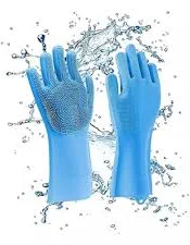 Slcon Dshwashng Gloves wth Wash Scrubber, Cleanng Gloves Scrubbng Gloves for Dshes Heat Resstant and Reusable