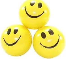 Smley Face Squeeze Ball Yellow Ball Stress Relver Ball (Pack of 3)